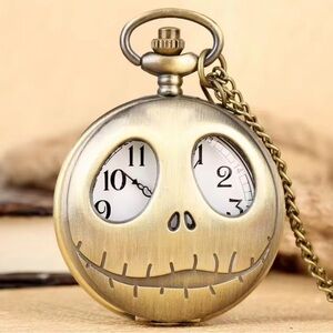 Skeleton Face Pocket Watch